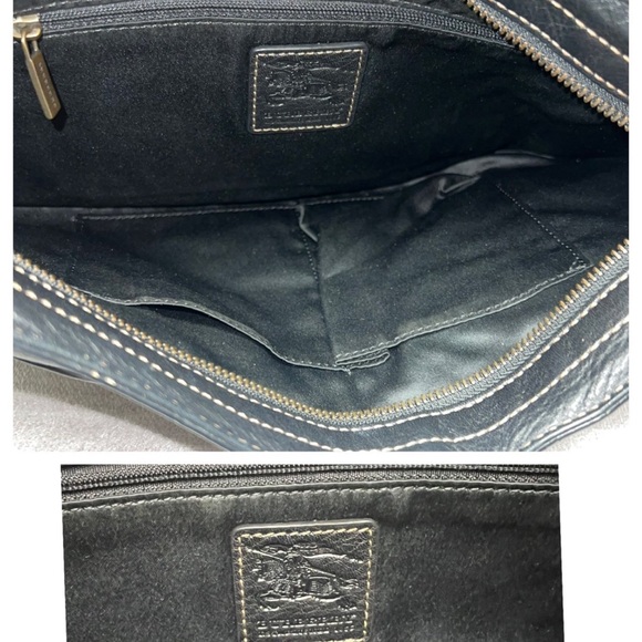 BURBERRY Calfskin Two Front Pocket Shoulder Bag Black - Picture 10 of 11